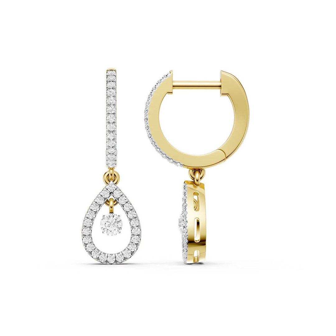 Kullast kõrvarõngad teemantidega 0,33 ct. Kood: 149hkc