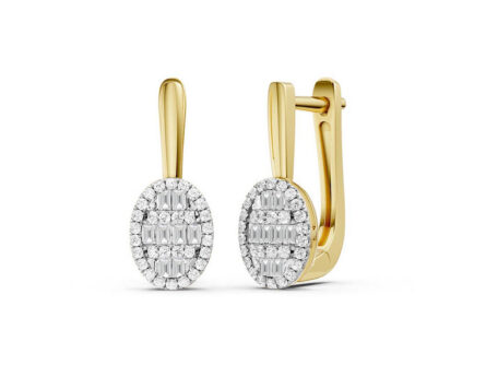 Kullast kõrvarõngad teemantidega 0,33 ct. Kood: 158hkc
