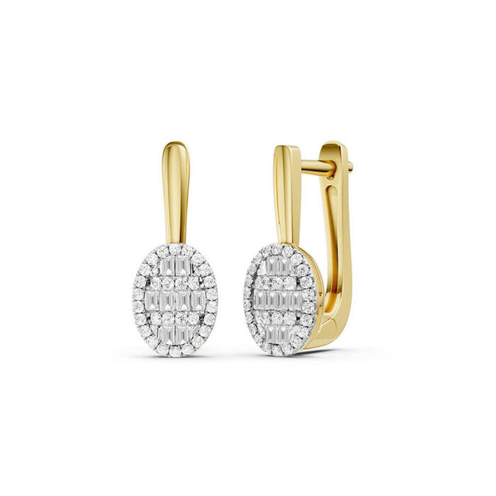 Kullast kõrvarõngad teemantidega 0,33 ct. Kood: 158hkc