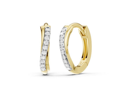 Kullast kõrvarõngad teemantidega 0,08 ct. Kood: 166hkc