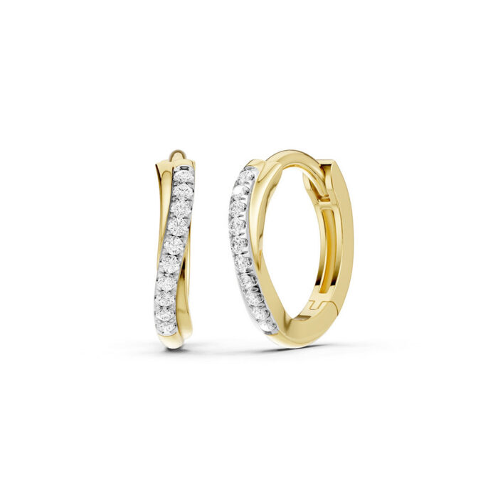 Kullast kõrvarõngad teemantidega 0,08 ct. Kood: 166hkc