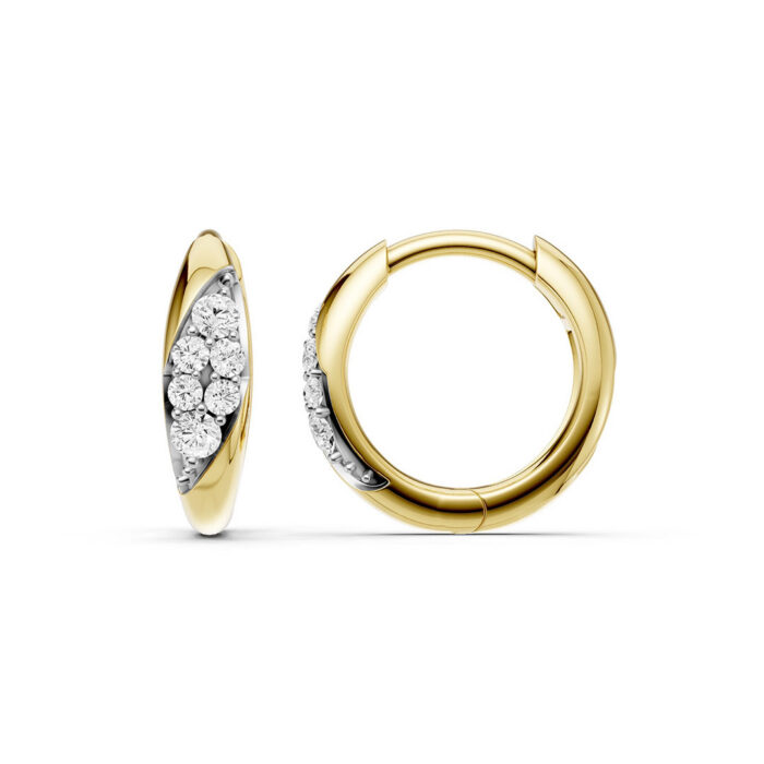 Kullast kõrvarõngad teemantidega 0,15 ct. Kood: 167hkc