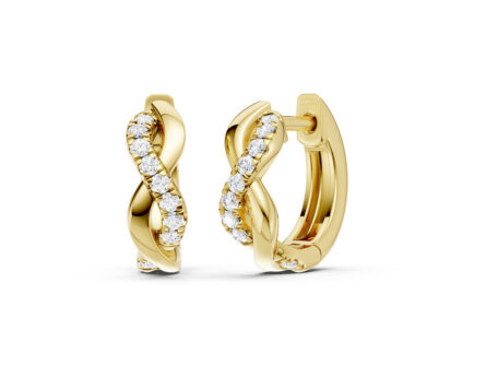 Kullast kõrvarõngad teemantidega 0,15 ct. Kood: 168hkc