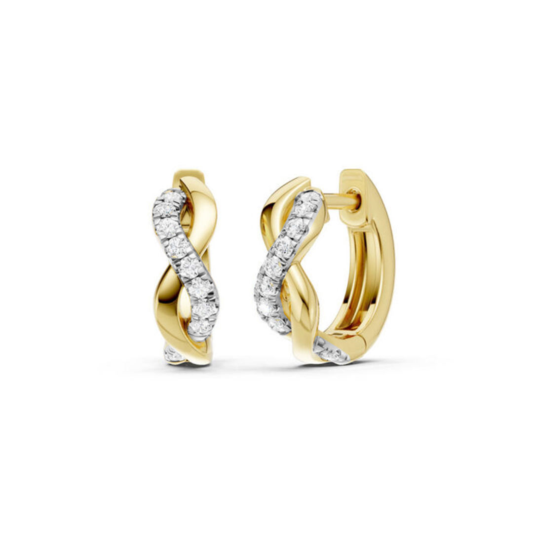 Kullast kõrvarõngad teemantidega 0,15 ct. Kood: 168hkc