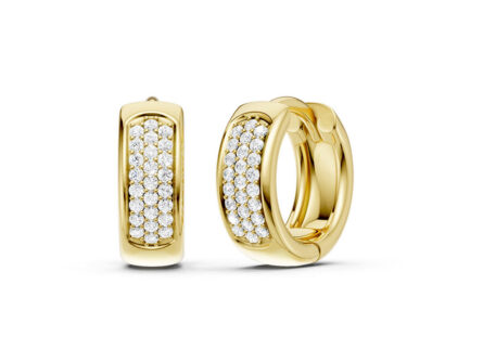 Kullast kõrvarõngad teemantidega 0,15 ct. Kood: 172hkc
