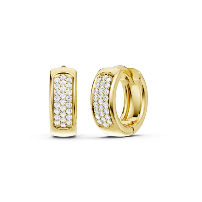Kullast kõrvarõngad teemantidega 0,15 ct. Kood: 172hkc
