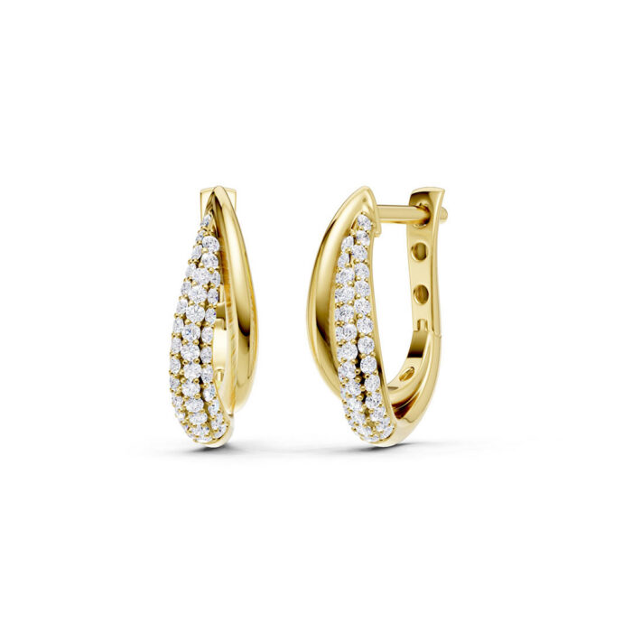 Kullast kõrvarõngad teemantidega 0,33 ct. Kood: 173hkc