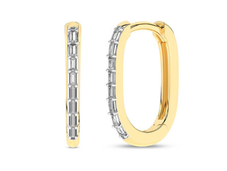 Kullast kõrvarõngad teemantidega 0,12 ct. Kood: 176hkc