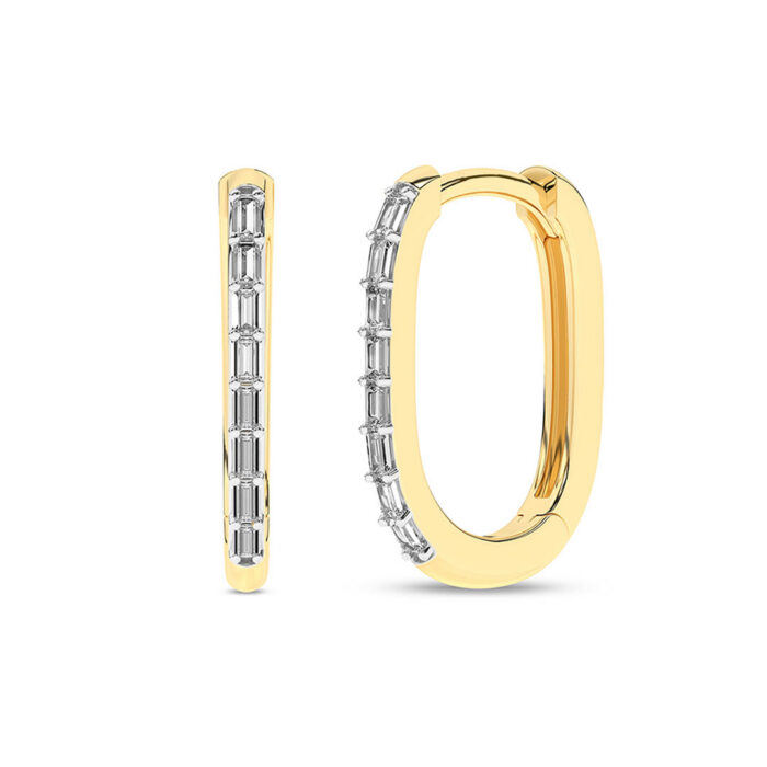 Kullast kõrvarõngad teemantidega 0,12 ct. Kood: 176hkc
