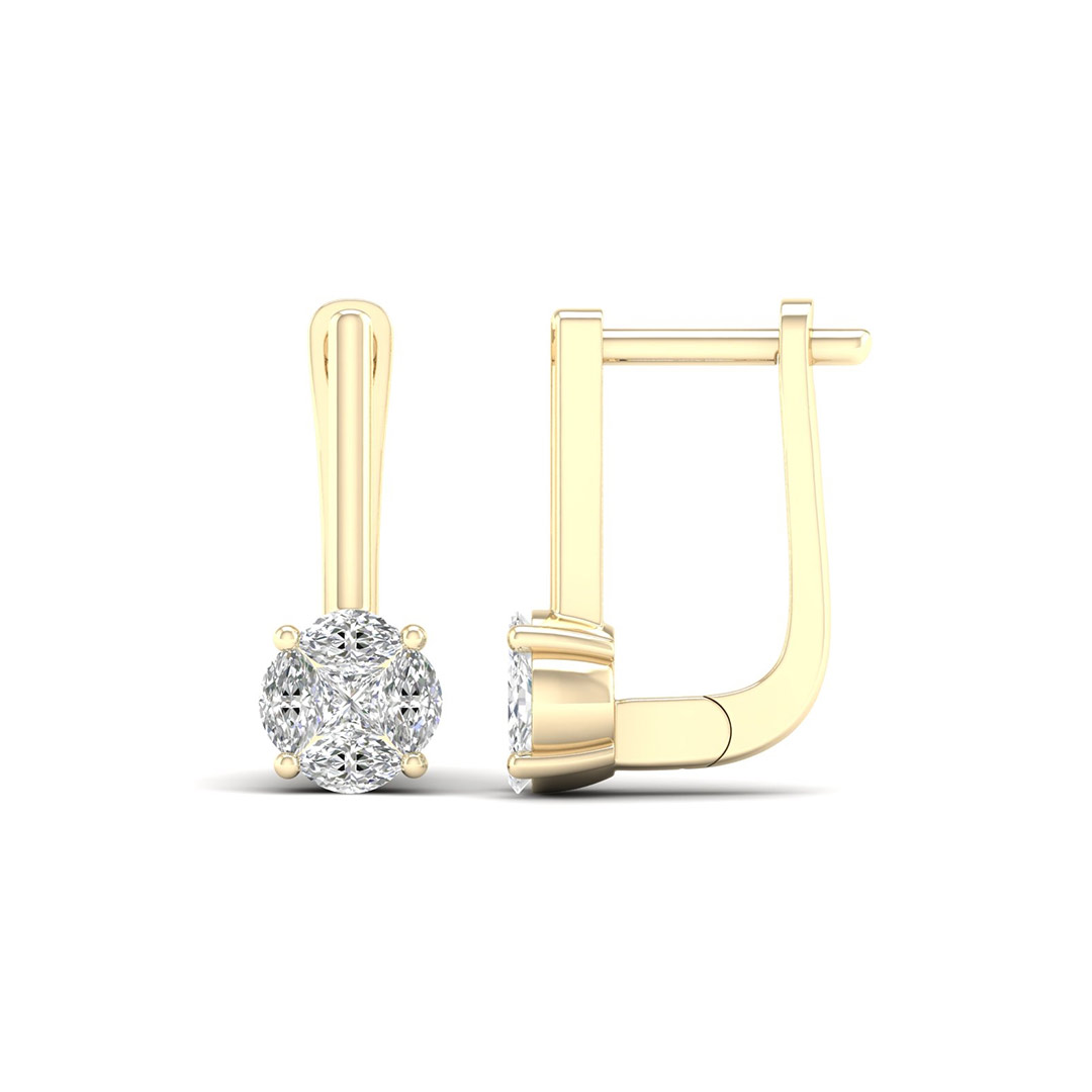 Kullast kõrvarõngad teemantidega 0,50 ct. Kood: 179hkc