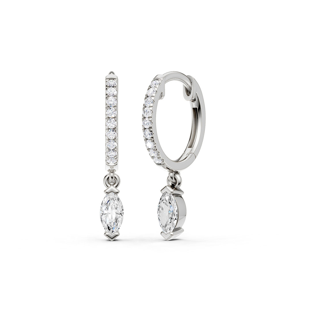 Kullast kõrvarõngad teemantidega 0,33 ct. Kood: 184hkc