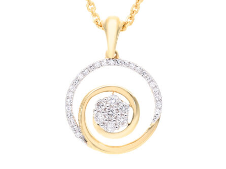 Kullast ripats teemantidega 0,25 ct. Kood: 235hkc