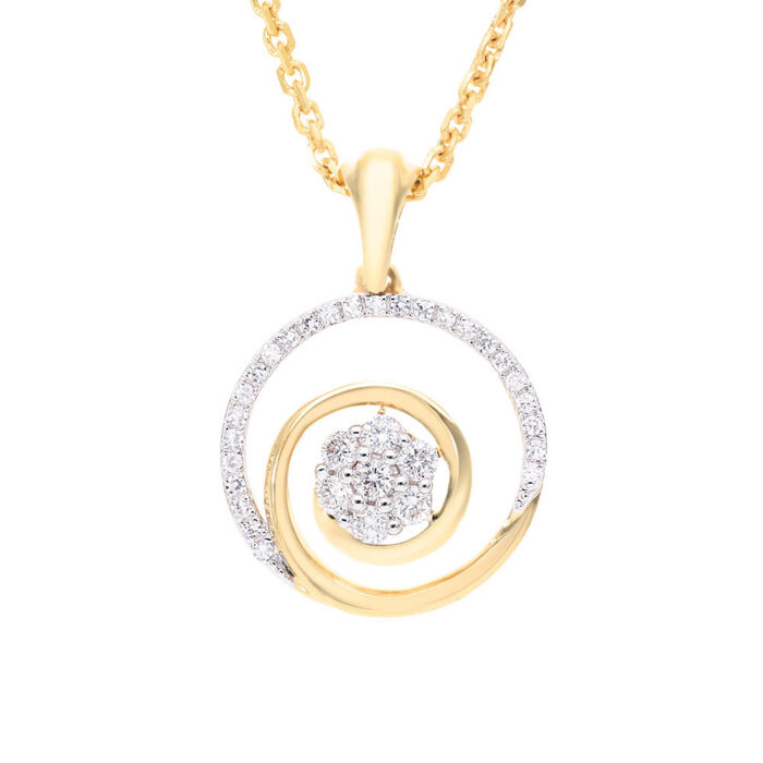 Kullast ripats teemantidega 0,25 ct. Kood: 235hkc