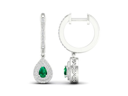 Kullast kõrvarõngad smaragdi ja teemantidega Kood: 47hkc
