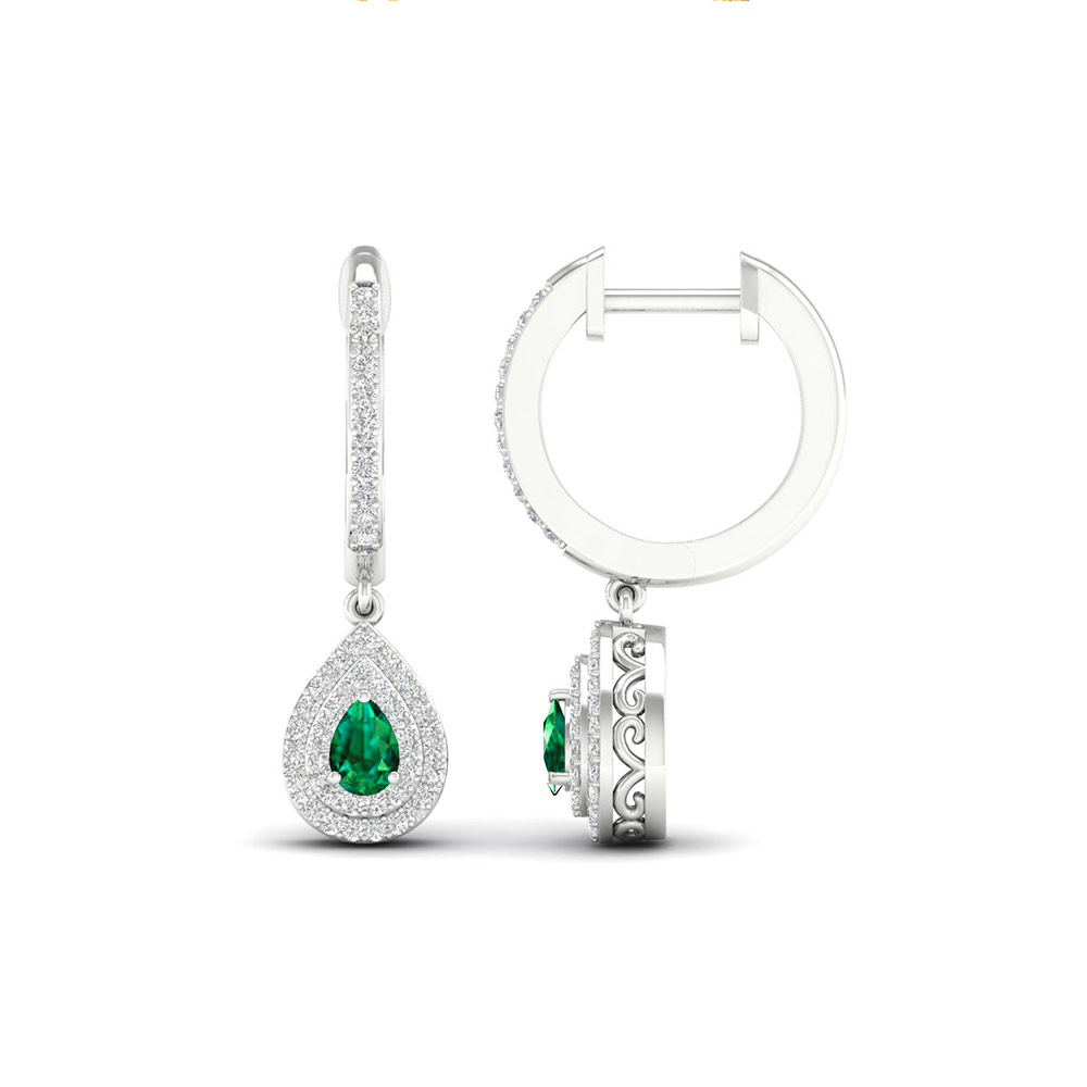 Kullast kõrvarõngad smaragdi ja teemantidega Kood: 47hkc
