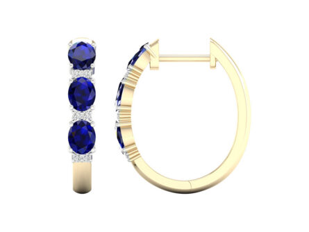 Kullast kõrvarõngad safiiride ja teemantidega Kood: 59hkc