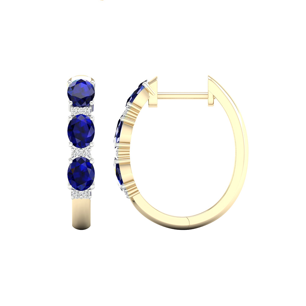 Kullast kõrvarõngad safiiride ja teemantidega Kood: 59hkc