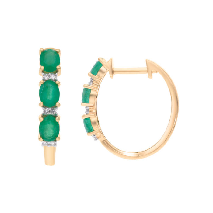 Kullast kõrvarõngad smaragdi ja teemantidega Kood: 60hkc