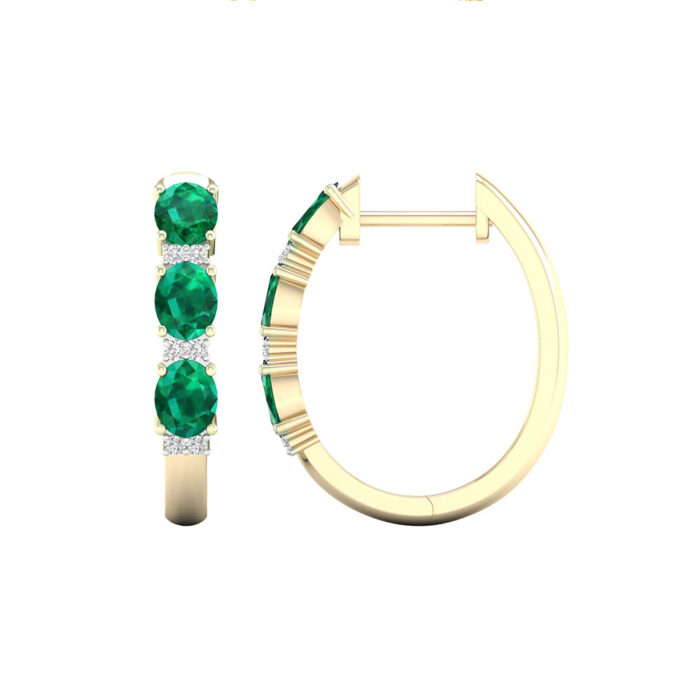 Kullast kõrvarõngad smaragdi ja teemantidega Kood: 60hkc