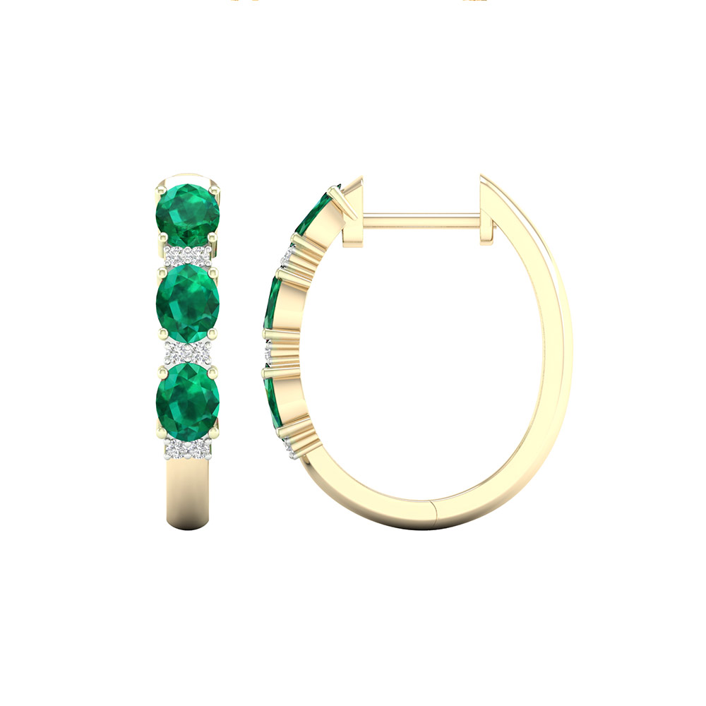 Kullast kõrvarõngad smaragdi ja teemantidega Kood: 60hkc
