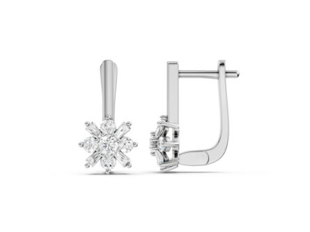 Kullast kõrvarõngad teemantidega 0,75 ct. Kood: 77hkc