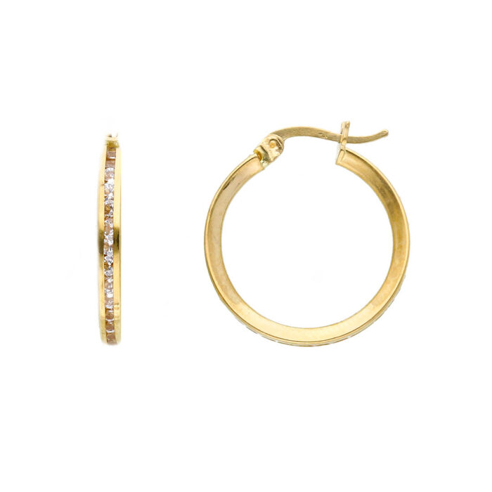 Kullast kõrvarõngad tsirkoonidega Kood: 169885