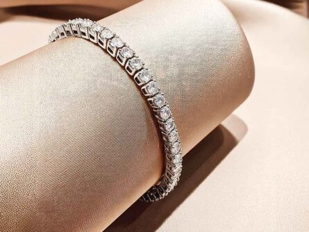 Kullast käevõru laboris kasvatatud teemantidega 7,2 ct. Kood: 265hkc-lab