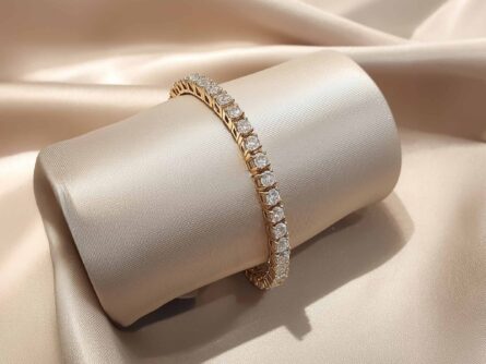 Kullast käekett laboris kasvatatud teemantidega 7,2 ct. Kood: 266hkc-lab