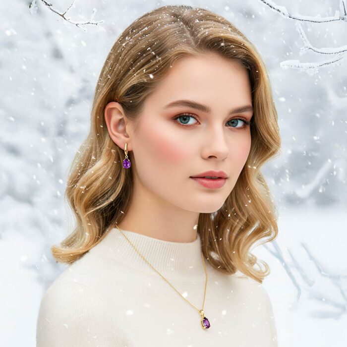 Gold earrings and pendant Set: "Golden Dawn"