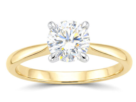 Kullast sõrmus teemantiga 1,02 ct. Kood: RX3066-Y-1,0