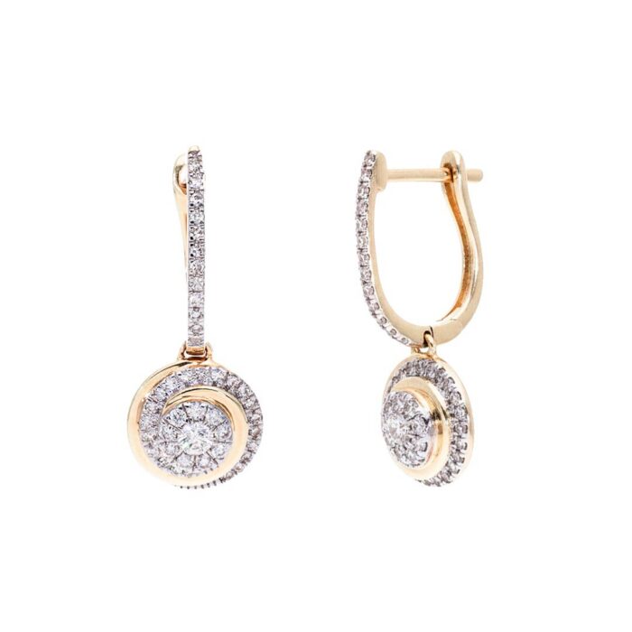 Kullast kõrvarõngad teemantidega 0,50 ct. Kood: 183hkc