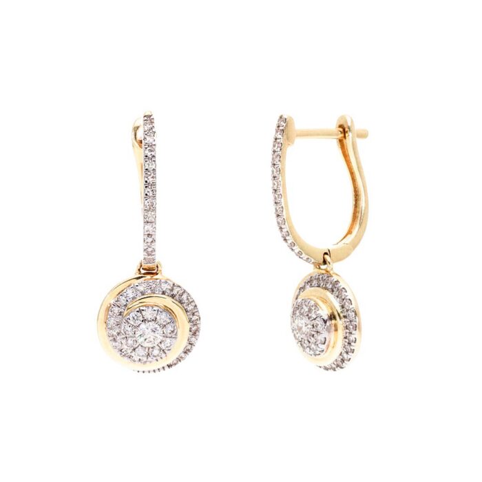 Kullast kõrvarõngad teemantidega 0,50 ct. Kood: 183hkc