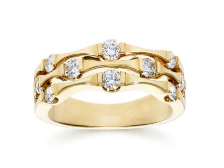 Kullast sõrmus teemantidega 0,71 ct. Kood: 15una