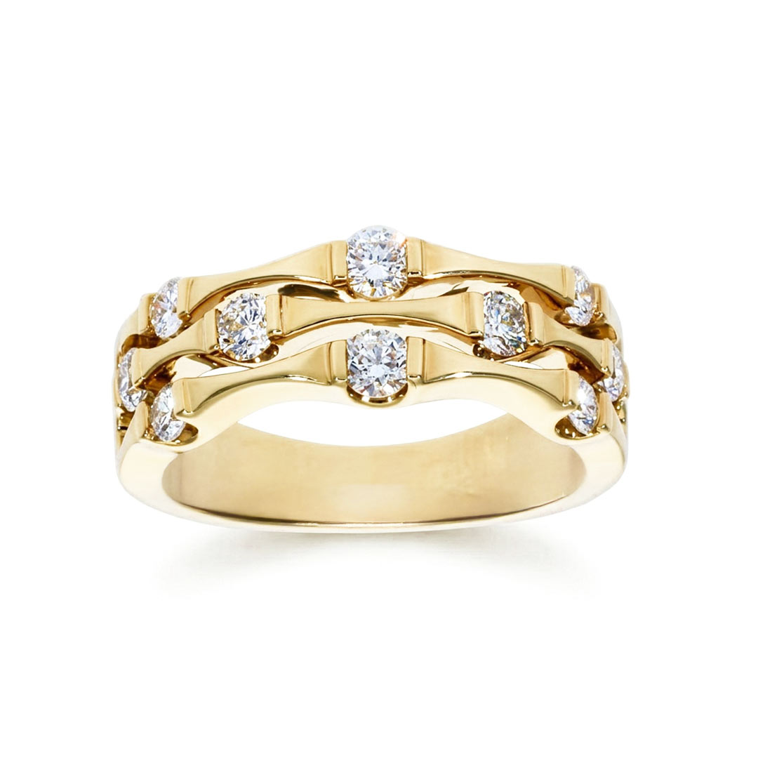 Kullast sõrmus teemantidega 0,71 ct. Kood: 15una