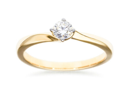 Kullast sõrmus teemantiga 0,21 ct. Kood: 51una