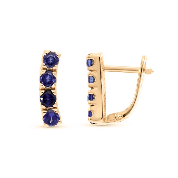 Kullast kõrvarõngad tsirkoonidega Kood: er0148-i-sinine