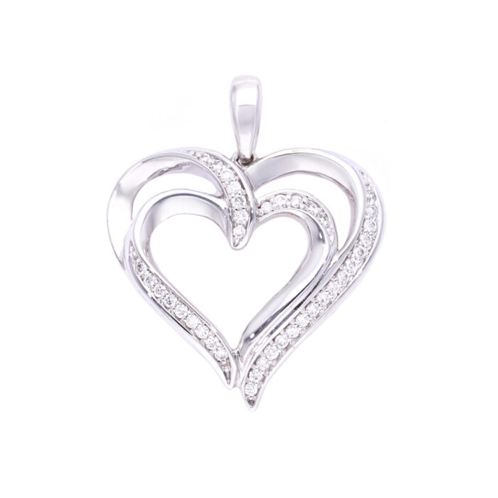 Kullast ripats teemantidega 0,12 ct. (süda) Kood: 119ay