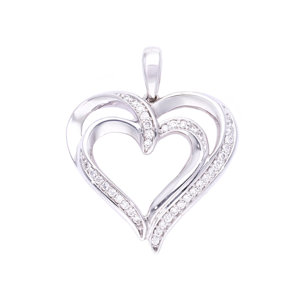 Kullast ripats teemantidega 0,12 ct. (süda) Kood: 119ay
